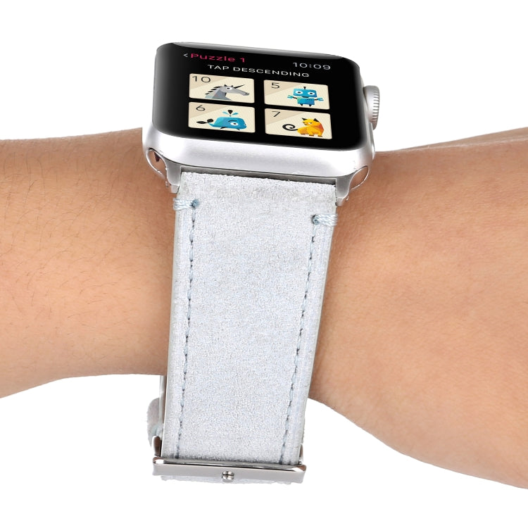 สายรัดนาฬิกาหนังแท้แบบด้านสำหรับ Apple Watch Series 6 & SE & 5 & 4 ขนาด 44mm / 3 & 2 & 1 ขนาด 42mm, สำหรับ Apple Watch Series 7 ขนาด 45mm / 6 & SE & 5 & 4 ขนาด 44mm / 3 & 2 & 1 ขนาด 42mm