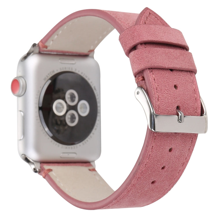 สายรัดนาฬิกาหนังแท้แบบด้านสำหรับ Apple Watch Series 6 & SE & 5 & 4 ขนาด 44mm / 3 & 2 & 1 ขนาด 42mm, สำหรับ Apple Watch Series 7 ขนาด 45mm / 6 & SE & 5 & 4 ขนาด 44mm / 3 & 2 & 1 ขนาด 42mm