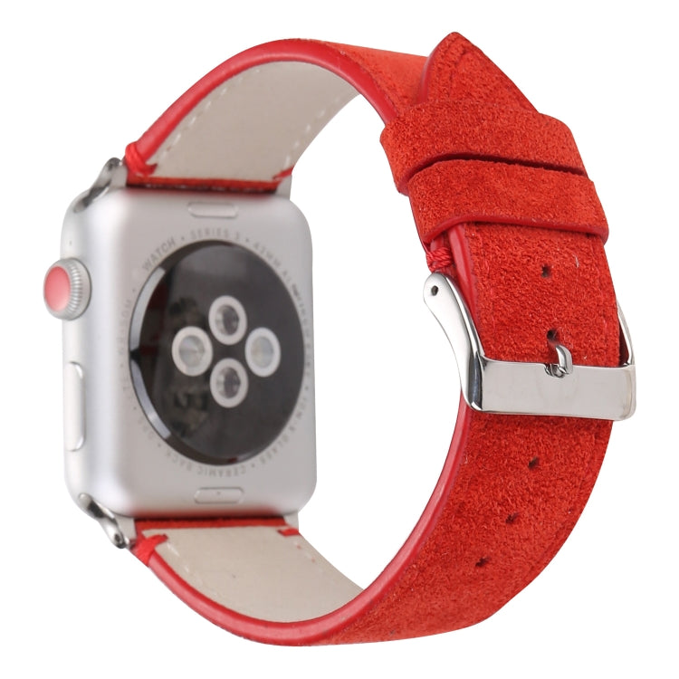 สายรัดนาฬิกาหนังแท้แบบด้านสำหรับ Apple Watch Series 6 & SE & 5 & 4 ขนาด 44mm / 3 & 2 & 1 ขนาด 42mm, สำหรับ Apple Watch Series 7 ขนาด 45mm / 6 & SE & 5 & 4 ขนาด 44mm / 3 & 2 & 1 ขนาด 42mm