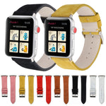 สายรัดนาฬิกาหนังแท้แบบด้านสำหรับ Apple Watch Series 6 & SE & 5 & 4 ขนาด 44mm / 3 & 2 & 1 ขนาด 42mm, สำหรับ Apple Watch Series 7 ขนาด 45mm / 6 & SE & 5 & 4 ขนาด 44mm / 3 & 2 & 1 ขนาด 42mm