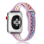 สายซิลิโคนสีรุ้งสำหรับ Apple Watch Series 6 & SE & 5 & 4 40mm / 3 & 2 & 1 38mm, สำหรับ Apple Watch Series 7 41mm / 6 & SE & 5 & 4 40mm / 3 & 2 & 1 38mm, สำหรับ Apple Watch Series 8&7 41mm / SE 2&6&SE&5&4 40mm / 3&2&1 38mm