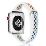 สายซิลิโคนสีรุ้งสำหรับ Apple Watch Series 6 & SE & 5 & 4 40mm / 3 & 2 & 1 38mm, สำหรับ Apple Watch Series 7 41mm / 6 & SE & 5 & 4 40mm / 3 & 2 & 1 38mm, สำหรับ Apple Watch Series 8&7 41mm / SE 2&6&SE&5&4 40mm / 3&2&1 38mm