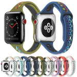 สายซิลิโคนสีรุ้งสำหรับ Apple Watch Series 6 & SE & 5 & 4 40mm / 3 & 2 & 1 38mm, สำหรับ Apple Watch Series 7 41mm / 6 & SE & 5 & 4 40mm / 3 & 2 & 1 38mm, สำหรับ Apple Watch Series 8&7 41mm / SE 2&6&SE&5&4 40mm / 3&2&1 38mm