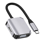 อะแดปเตอร์แปลง HW-6002 2-in-1 Type-C / USB-C เป็น HDMI + VGA, รุ่น HW-6002