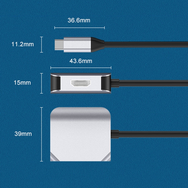 อะแดปเตอร์แปลง HW-6002 2-in-1 Type-C / USB-C เป็น HDMI + VGA, รุ่น HW-6002
