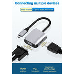 อะแดปเตอร์แปลง HW-6002 2-in-1 Type-C / USB-C เป็น HDMI + VGA, รุ่น HW-6002