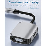 อะแดปเตอร์แปลง HW-6002 2-in-1 Type-C / USB-C เป็น HDMI + VGA, รุ่น HW-6002