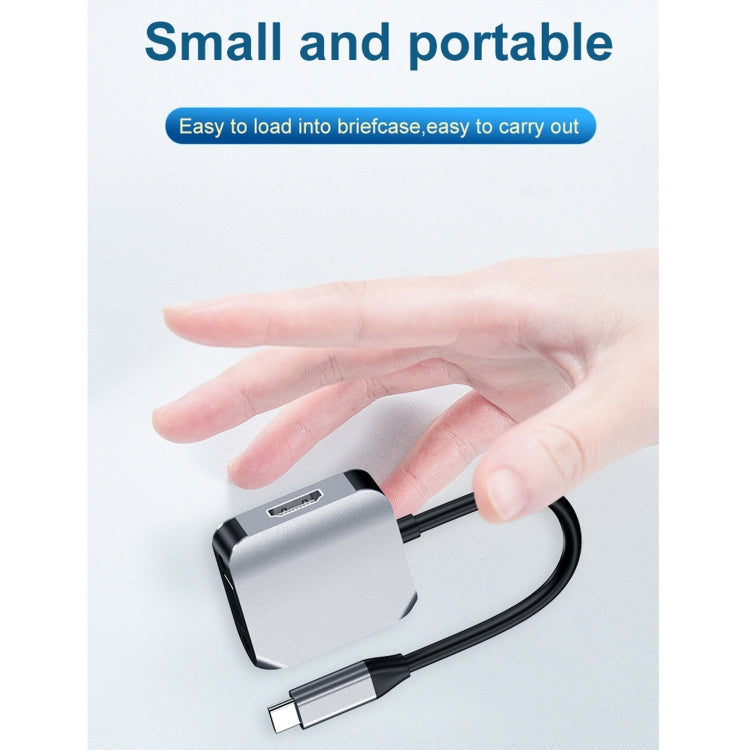 อะแดปเตอร์แปลง HW-6002 2-in-1 Type-C / USB-C เป็น HDMI + VGA, รุ่น HW-6002
