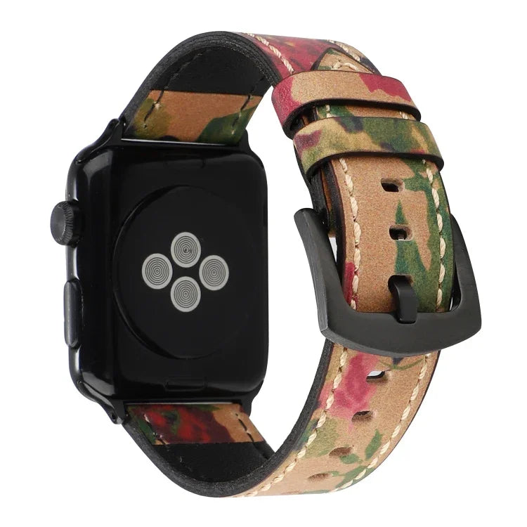 สายรัดข้อมือหนังแท้ชั้นบนสไตล์วินเทจสำหรับ Apple Watch Series 6 & SE & 5 & 4 44mm / 3 & 2 & 1 42mm, สำหรับ Apple Watch Series 7 45mm / 6 & SE & 5 & 4 44mm / 3 & 2 & 1 42mm