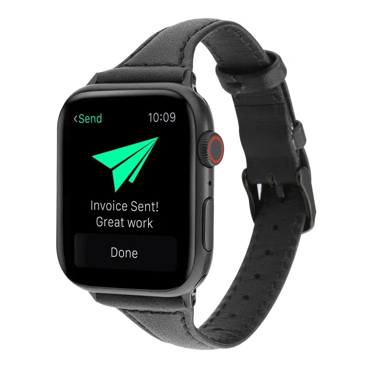 สายหนังแท้ลายหนังม้าบ้า สำหรับ Apple Watch Series 7 41 มม. / 6 & SE & 5 & 4 40 มม. / 3 & 2 & 1 38 มม., สำหรับ Apple Watch Series 8&7 41 มม. / SE 2&6&SE&5&4 40 มม. / 3&2&1 38 มม.