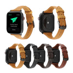 สายหนังแท้ลายหนังม้าบ้า สำหรับ Apple Watch Series 7 41 มม. / 6 & SE & 5 & 4 40 มม. / 3 & 2 & 1 38 มม., สำหรับ Apple Watch Series 8&7 41 มม. / SE 2&6&SE&5&4 40 มม. / 3&2&1 38 มม.