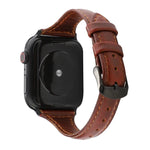 สายหนังแท้ลายหนังม้าบ้า สำหรับ Apple Watch Series 7 41 มม. / 6 & SE & 5 & 4 40 มม. / 3 & 2 & 1 38 มม., สำหรับ Apple Watch Series 8&7 41 มม. / SE 2&6&SE&5&4 40 มม. / 3&2&1 38 มม.