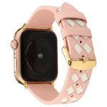 สายหนังแท้ลายทอ สำหรับ Apple Watch Series 8&7 41 มม. / SE 2&6&SE&5&4 40 มม. / 3&2&1 38 มม., สำหรับ Apple Watch Series 7 41 มม. / 6 & SE & 5 & 4 40 มม. / 3 & 2 & 1 38 มม., สำหรับ Apple Watch Series 7 45 มม. / 6 & SE & 5 & 4 44 มม. / 3 & 2 & 1 42 มม.