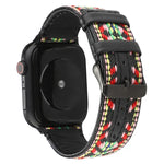 สายหนังแท้สไตล์ชาติพันธุ์ สำหรับ Apple Watch Series 7 41 มม. / 6 & SE & 5 & 4 40 มม. / 3 & 2 & 1 38 มม., สำหรับ Apple Watch Series 7 45 มม. / 6 & SE & 5 & 4 44 มม. / 3 & 2 & 1 42 มม.