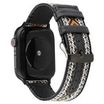 สายหนังแท้สไตล์ชาติพันธุ์ สำหรับ Apple Watch Series 7 41 มม. / 6 & SE & 5 & 4 40 มม. / 3 & 2 & 1 38 มม., สำหรับ Apple Watch Series 7 45 มม. / 6 & SE & 5 & 4 44 มม. / 3 & 2 & 1 42 มม.