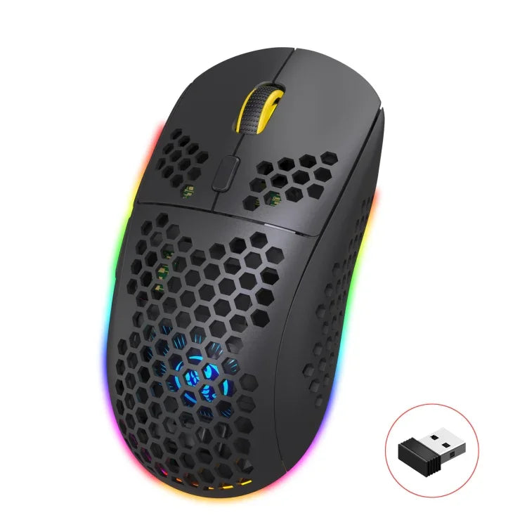 HXSJ T90 เมาส์เกมมิ่งไร้สาย RGB 3 โหมด