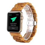 สายรัดข้อมือไม้สำรองสำหรับ Apple Watch Series 7 41mm / & 6 & SE & 5 & 4 40mm, สำหรับ Apple Watch Series 7 45mm / & 6 & SE & 5 & 4 44mm