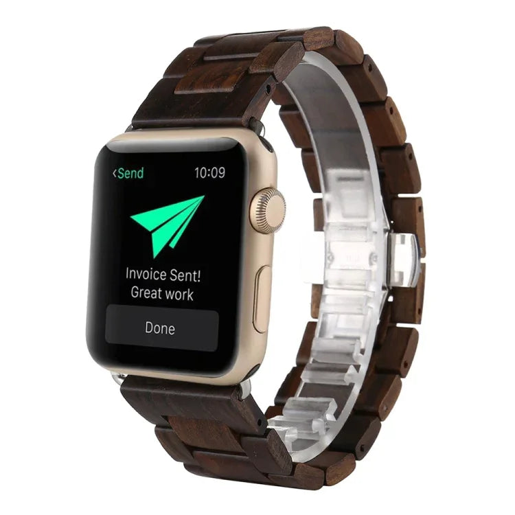 สายรัดข้อมือไม้สำรองสำหรับ Apple Watch Series 7 41mm / & 6 & SE & 5 & 4 40mm, สำหรับ Apple Watch Series 7 45mm / & 6 & SE & 5 & 4 44mm