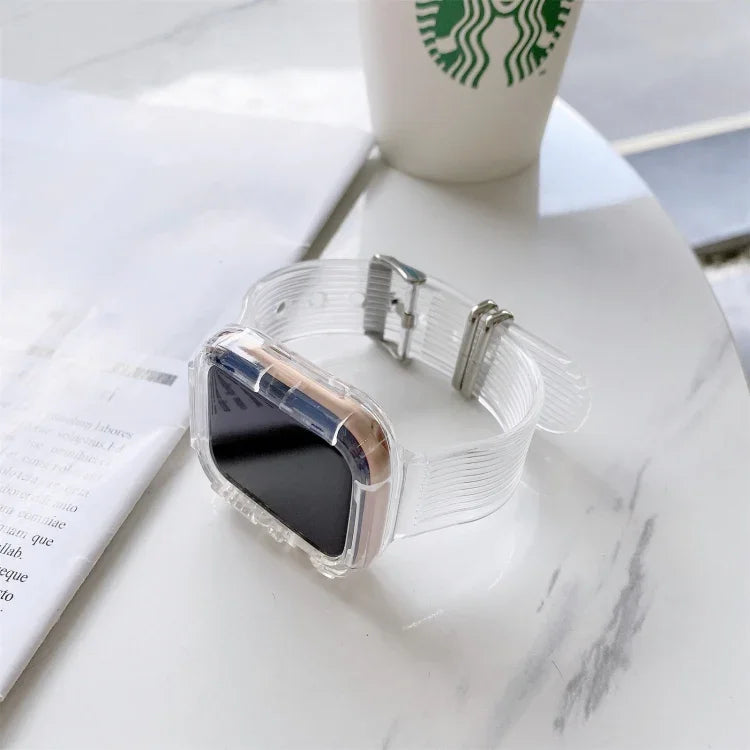 สายรัดข้อมือ TPU โปร่งใสสีลูกกวาดสำหรับ Apple Watch Series 6 & SE & 5 & 4 40mm, สำหรับ Apple Watch Series 7 41mm / & 6 & SE & 5 & 4 40mm