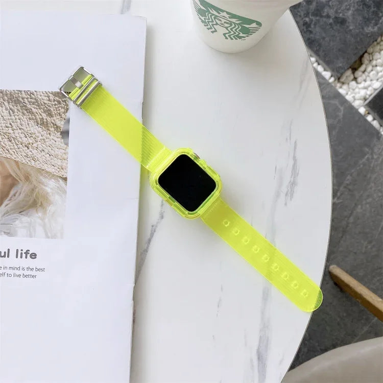 สายรัดข้อมือ TPU โปร่งใสสีลูกกวาดสำหรับ Apple Watch Series 6 & SE & 5 & 4 40mm, สำหรับ Apple Watch Series 7 41mm / & 6 & SE & 5 & 4 40mm