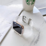 สายรัดข้อมือ TPU โปร่งใสสีลูกกวาดสำหรับ Apple Watch Series 6 & SE & 5 & 4 44mm, สำหรับ Apple Watch Series 7 45mm / & 6 & SE & 5 & 4 44mm
