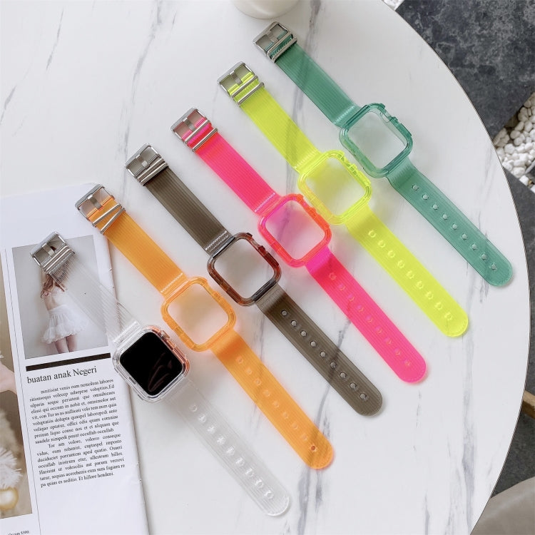 สายรัดข้อมือ TPU โปร่งใสสีลูกกวาดสำหรับ Apple Watch Series 6 & SE & 5 & 4 44mm, สำหรับ Apple Watch Series 7 45mm / & 6 & SE & 5 & 4 44mm