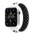 สายรัดนาฬิกาซิลิโคนยืดหยุ่นสำหรับ Apple Watch Series 6 & SE & 5 & 4 40mm / 3 & 2 & 1 38mm, ความยาว: 160mm, 160mm (ขาว ดำ), 160mm (ดำ), 160mm (ดำ เหลือง), 160mm (ดำ เทา), 160mm (แดง ดำ), 160mm (ดำ ขาว), 160mm (ดำ แดง)