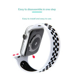 สายรัดนาฬิกาซิลิโคนยืดหยุ่นสำหรับ Apple Watch Series 6 & SE & 5 & 4 40mm / 3 & 2 & 1 38mm, ความยาว: 160mm, 160mm (ขาว ดำ), 160mm (ดำ), 160mm (ดำ เหลือง), 160mm (ดำ เทา), 160mm (แดง ดำ), 160mm (ดำ ขาว), 160mm (ดำ แดง)