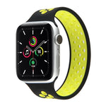 สายรัดนาฬิกาซิลิโคนยืดหยุ่นสำหรับ Apple Watch Series 6 & SE & 5 & 4 40mm / 3 & 2 & 1 38mm, ความยาว: 160mm, 160mm (ขาว ดำ), 160mm (ดำ), 160mm (ดำ เหลือง), 160mm (ดำ เทา), 160mm (แดง ดำ), 160mm (ดำ ขาว), 160mm (ดำ แดง)