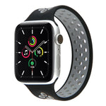 สายรัดนาฬิกาซิลิโคนยืดหยุ่นสำหรับ Apple Watch Series 6 & SE & 5 & 4 40mm / 3 & 2 & 1 38mm, ความยาว: 160mm, 160mm (ขาว ดำ), 160mm (ดำ), 160mm (ดำ เหลือง), 160mm (ดำ เทา), 160mm (แดง ดำ), 160mm (ดำ ขาว), 160mm (ดำ แดง)