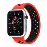 สายรัดนาฬิกาซิลิโคนยืดหยุ่นสำหรับ Apple Watch Series 6 & SE & 5 & 4 40mm / 3 & 2 & 1 38mm, ความยาว: 160mm, 160mm (ขาว ดำ), 160mm (ดำ), 160mm (ดำ เหลือง), 160mm (ดำ เทา), 160mm (แดง ดำ), 160mm (ดำ ขาว), 160mm (ดำ แดง)