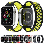 สายรัดนาฬิกาซิลิโคนยืดหยุ่นสำหรับ Apple Watch Series 6 & SE & 5 & 4 40mm / 3 & 2 & 1 38mm, ความยาว: 160mm, 160mm (ขาว ดำ), 160mm (ดำ), 160mm (ดำ เหลือง), 160mm (ดำ เทา), 160mm (แดง ดำ), 160mm (ดำ ขาว), 160mm (ดำ แดง)