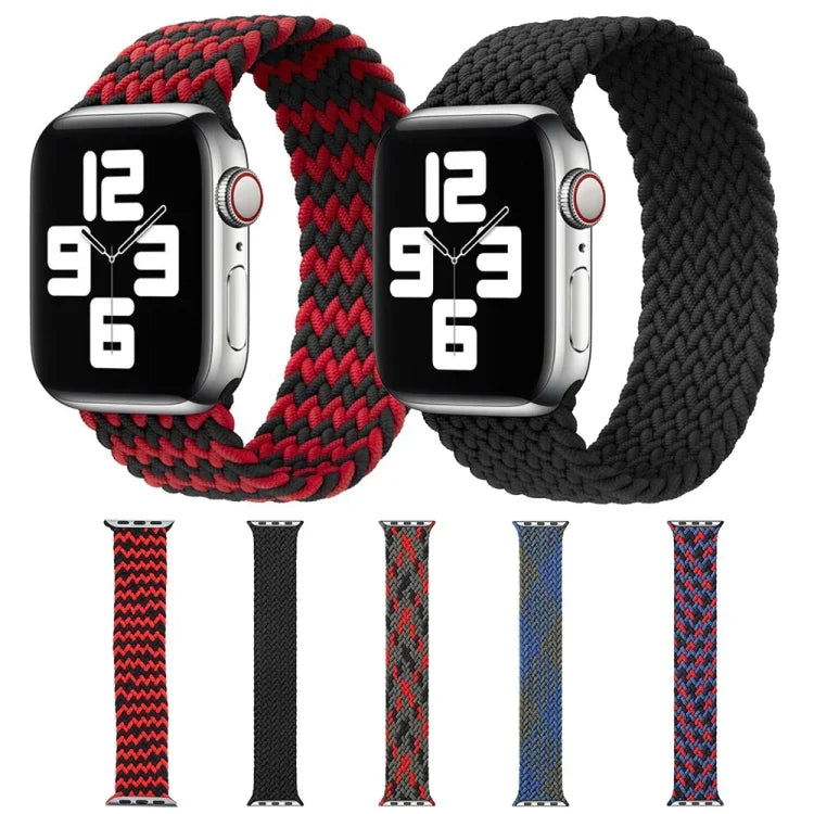 สายรัดนาฬิกาถักไนลอนสีผสมแบบห่วงเดี่ยวสำหรับ Apple Watch Series 6 & SE & 5 & 4 40mm / 3 & 2 & 1 38mm, S, M, L