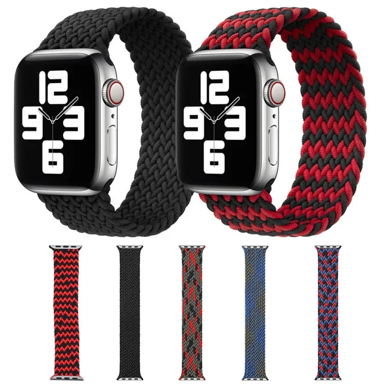 สายรัดนาฬิกาถักไนลอนสีผสมแบบห่วงเดี่ยวสำหรับ Apple Watch Series 6 & SE & 5 & 4 44mm / 3 & 2 & 1 42mm, S, M, L