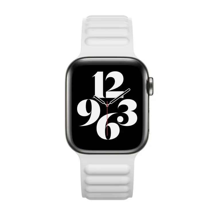 สายรัดนาฬิกาซิลิโคนโซ่แม่เหล็กสำหรับ Apple Watch Series 6 & SE & 5 & 4 40mm / 3 & 2 & 1 38mm, สำหรับ Apple Watch Series 7 41mm / 6 & SE & 5 & 4 40mm / 3 & 2 & 1 38mm