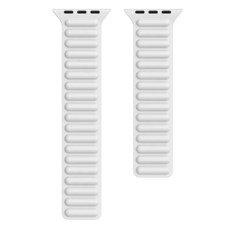 สายรัดนาฬิกาซิลิโคนโซ่แม่เหล็กสำหรับ Apple Watch Series 6 & SE & 5 & 4 40mm / 3 & 2 & 1 38mm, สำหรับ Apple Watch Series 7 41mm / 6 & SE & 5 & 4 40mm / 3 & 2 & 1 38mm