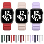 สายรัดนาฬิกาซิลิโคนโซ่แม่เหล็กสำหรับ Apple Watch Series 6 & SE & 5 & 4 40mm / 3 & 2 & 1 38mm, สำหรับ Apple Watch Series 7 41mm / 6 & SE & 5 & 4 40mm / 3 & 2 & 1 38mm