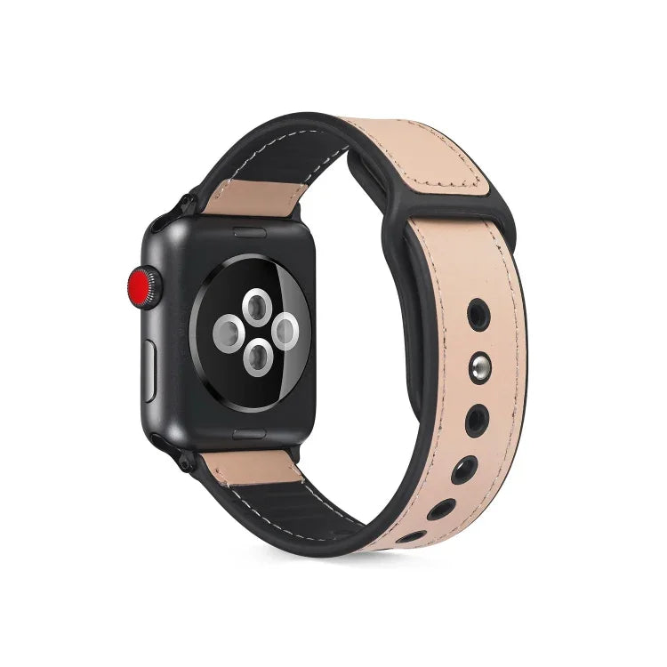 สายรัดนาฬิกาหนัง TPU แบบแปะสำหรับ Apple Watch Series 6 & SE & 5 & 4 40mm / 3 & 2 & 1 38mm