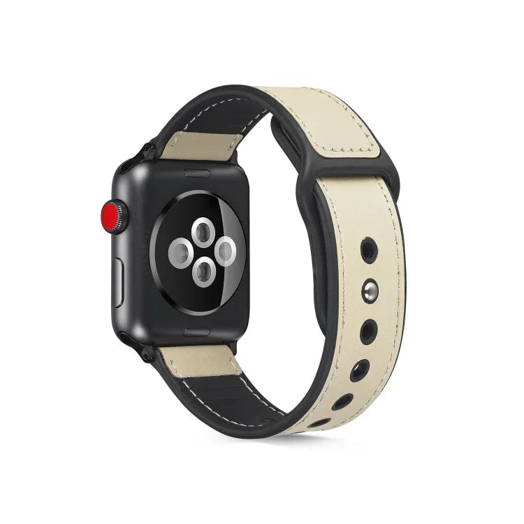 สายรัดนาฬิกาหนัง TPU แบบแปะสำหรับ Apple Watch Series 6 & SE & 5 & 4 40mm / 3 & 2 & 1 38mm