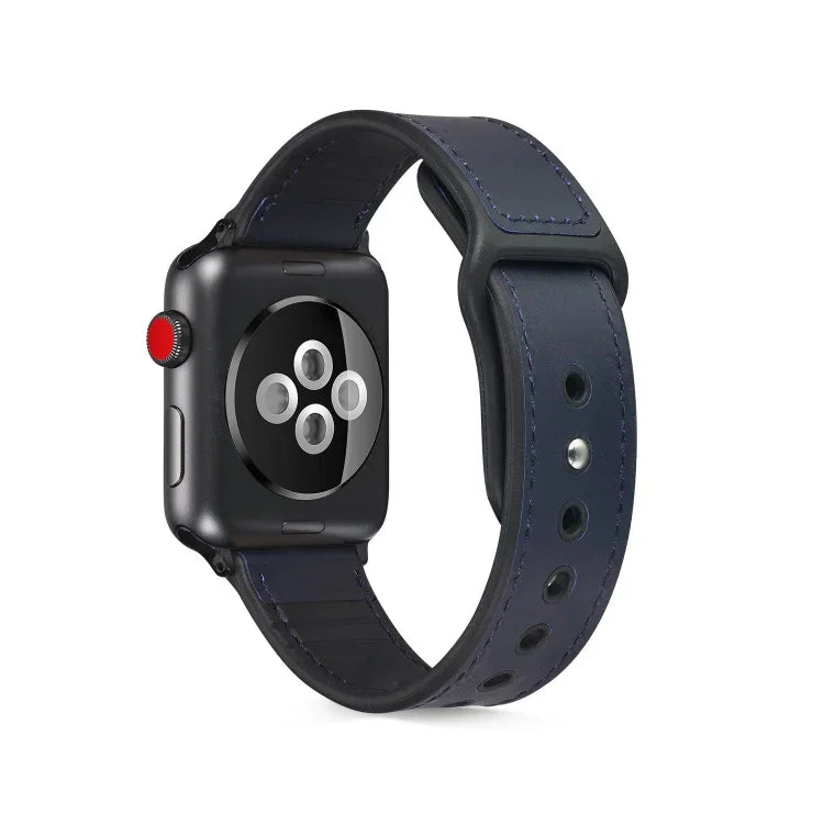 สายรัดนาฬิกาหนัง TPU แบบแปะสำหรับ Apple Watch Series 6 & SE & 5 & 4 40mm / 3 & 2 & 1 38mm