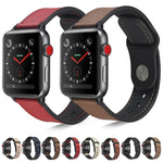 สายรัดนาฬิกาหนัง TPU แบบแปะสำหรับ Apple Watch Series 6 & SE & 5 & 4 40mm / 3 & 2 & 1 38mm