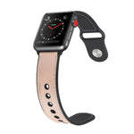 สายรัดนาฬิกาหนัง TPU แบบแปะสำหรับ Apple Watch Series 6 & SE & 5 & 4 44mm / 3 & 2 & 1 42mm