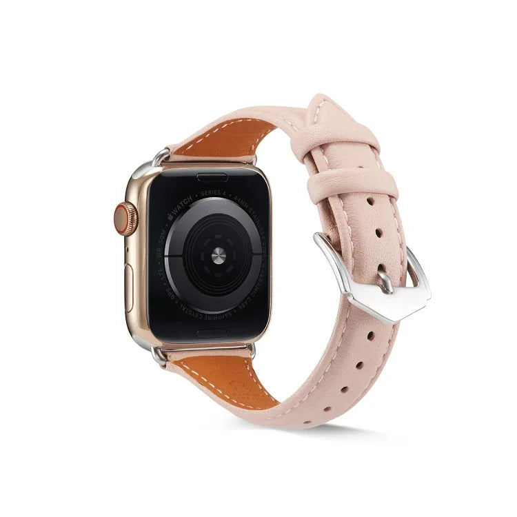 สายรัดนาฬิกาหนังแท้สำหรับ Apple Watch Series 6 & SE & 5 & 4 44mm / 3 & 2 & 1 42mm, สำหรับ Apple Watch Series 7 45mm / 6 & SE & 5 & 4 44mm / 3 & 2 & 1 42mm, สำหรับ Apple Watch Ultra 49mm / Series 8&7 45mm / SE 2&6&SE&5&4 44mm / 3&2&1 42mm