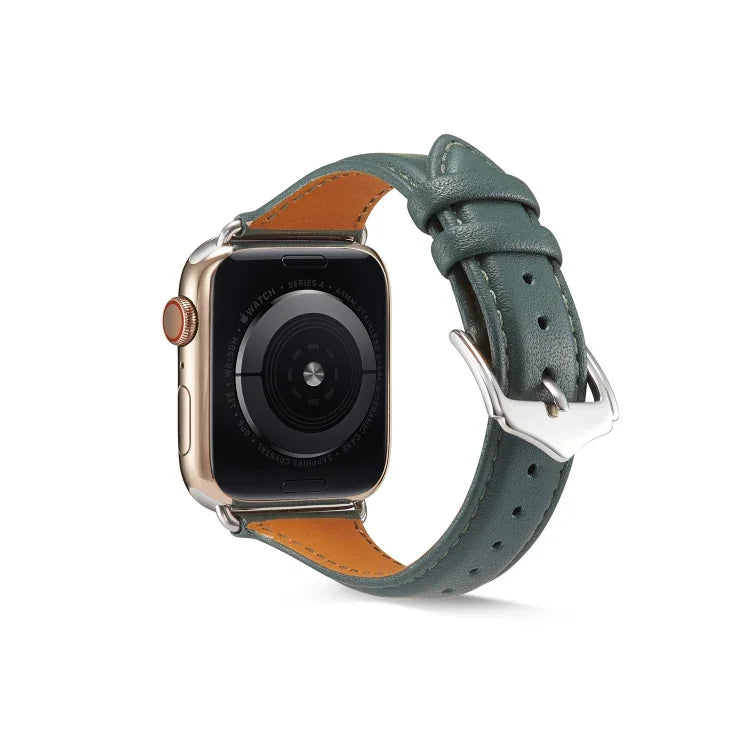 สายรัดนาฬิกาหนังแท้สำหรับ Apple Watch Series 6 & SE & 5 & 4 44mm / 3 & 2 & 1 42mm, สำหรับ Apple Watch Series 7 45mm / 6 & SE & 5 & 4 44mm / 3 & 2 & 1 42mm, สำหรับ Apple Watch Ultra 49mm / Series 8&7 45mm / SE 2&6&SE&5&4 44mm / 3&2&1 42mm