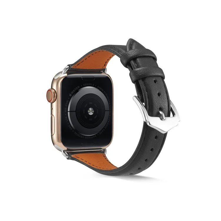สายรัดนาฬิกาหนังแท้สำหรับ Apple Watch Series 6 & SE & 5 & 4 44mm / 3 & 2 & 1 42mm, สำหรับ Apple Watch Series 7 45mm / 6 & SE & 5 & 4 44mm / 3 & 2 & 1 42mm, สำหรับ Apple Watch Ultra 49mm / Series 8&7 45mm / SE 2&6&SE&5&4 44mm / 3&2&1 42mm
