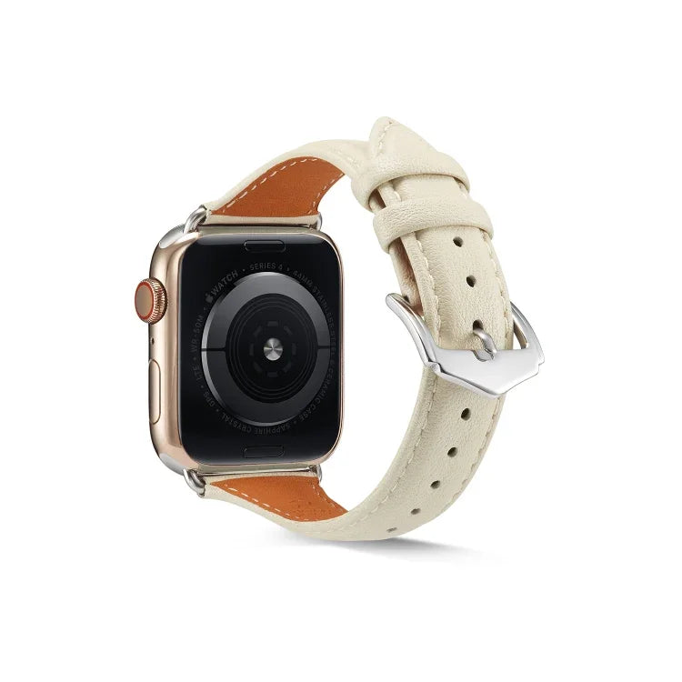 สายรัดนาฬิกาหนังแท้สำหรับ Apple Watch Series 6 & SE & 5 & 4 44mm / 3 & 2 & 1 42mm, สำหรับ Apple Watch Series 7 45mm / 6 & SE & 5 & 4 44mm / 3 & 2 & 1 42mm, สำหรับ Apple Watch Ultra 49mm / Series 8&7 45mm / SE 2&6&SE&5&4 44mm / 3&2&1 42mm