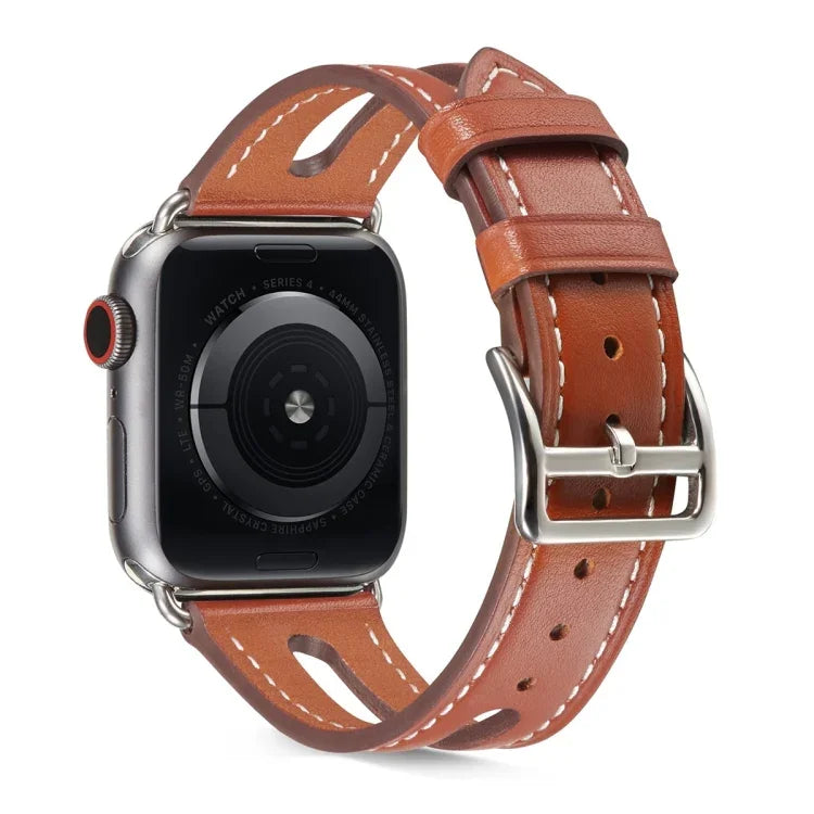 สายหนังแท้เกรดพรีเมียมสำหรับ Apple Watch Series 6 & SE & 5 & 4 44mm / 3 & 2 & 1 42mm