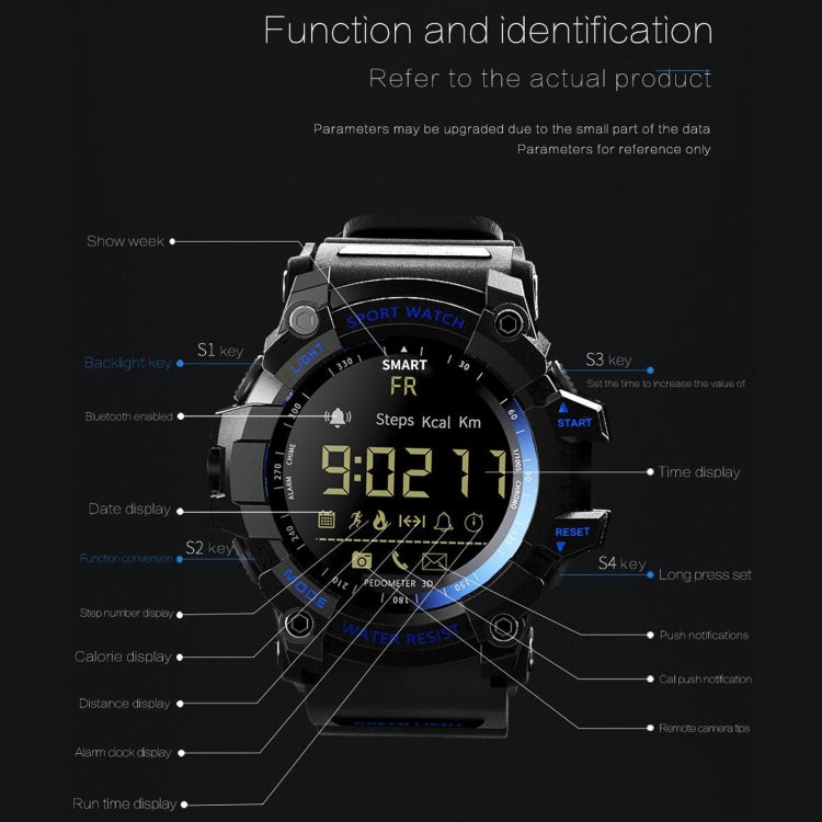 นาฬิกาอัจฉริยะ Lokmat MK16 หน้าจอ LCD กันน้ำ 50 ม. รองรับการแจ้งเตือนข้อมูล / ควบคุมกล้องระยะไกล / ตรวจจับการเคลื่อนไหวเดิน