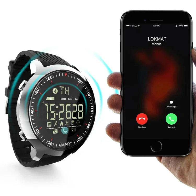 นาฬิกาอัจฉริยะ Lokmat MK18 หน้าจอวงกลม 1.1 นิ้ว กันน้ำ IP68 รองรับการแจ้งเตือนข้อมูล / ควบคุมกล้องระยะไกล / ตรวจจับการเคลื่อนไหวเดิน