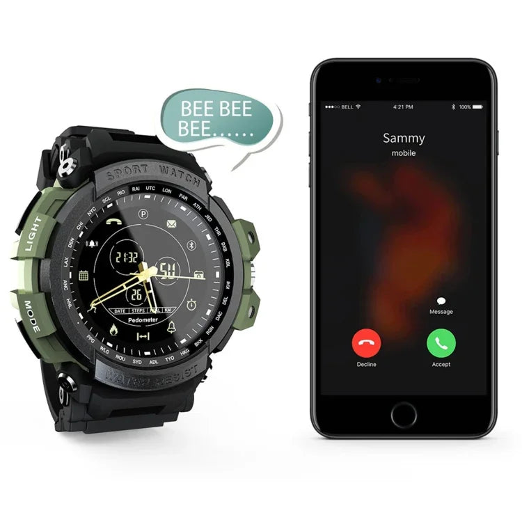 นาฬิกาอัจฉริยะ Lokmat MK28 หน้าจอ FSTN 1.4 นิ้ว กันน้ำ IP68 รองรับการแจ้งเตือนข้อมูล / ควบคุมกล้องระยะไกล / บันทึกกีฬา